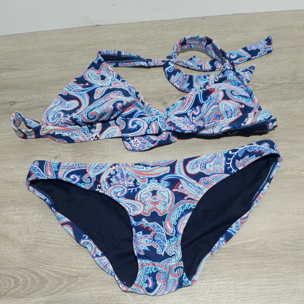 Converse One Star Woman's Paisley Bikini Size Medium Blue Red And White